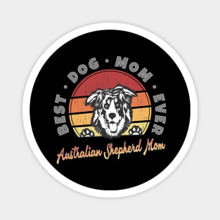 Australian Shepherd Mom Retro Sunset v.7 Magnet